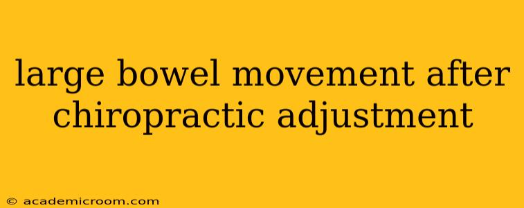 large bowel movement after chiropractic adjustment