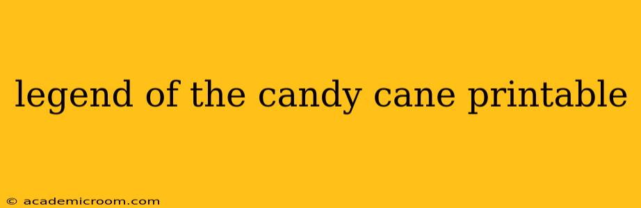 legend of the candy cane printable