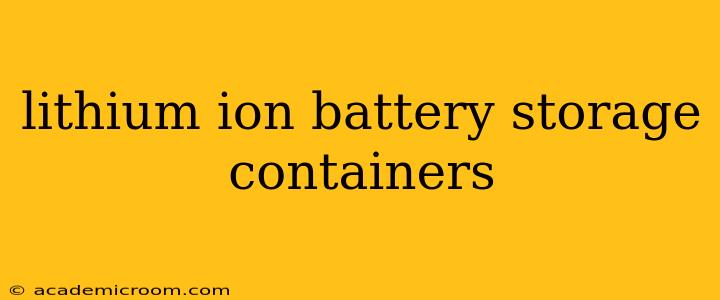 lithium ion battery storage containers