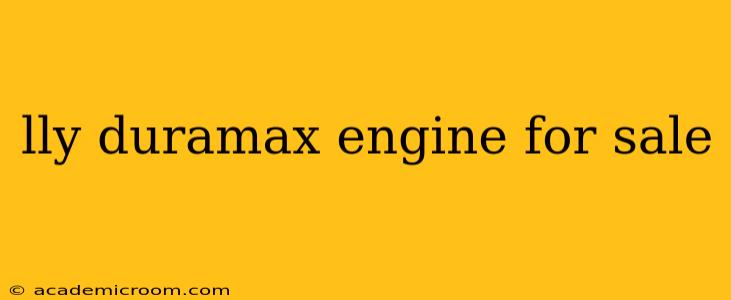 lly duramax engine for sale