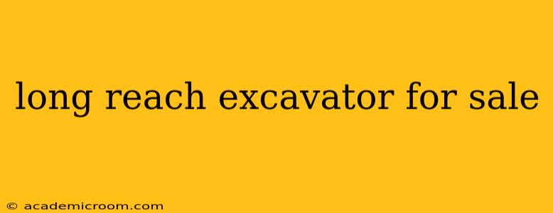 long reach excavator for sale