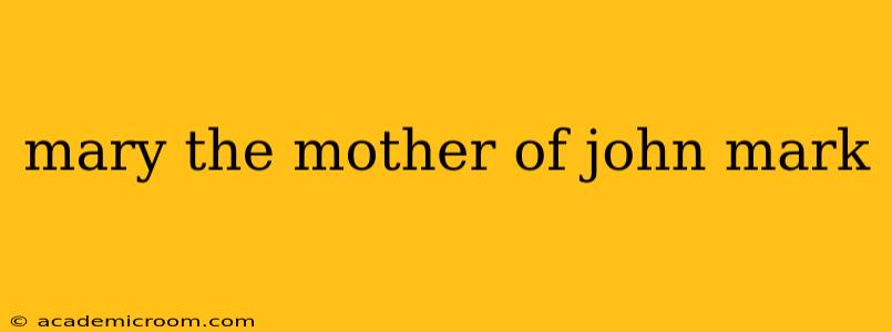 mary the mother of john mark