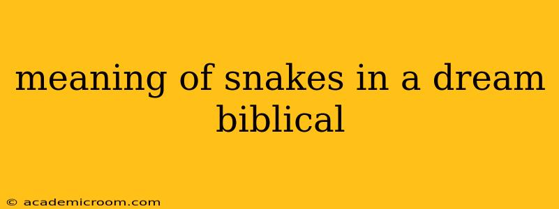 meaning of snakes in a dream biblical