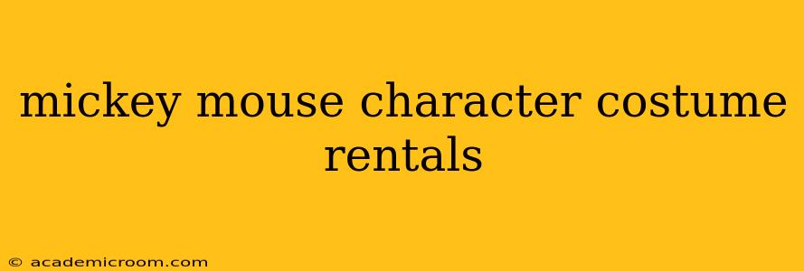 mickey mouse character costume rentals