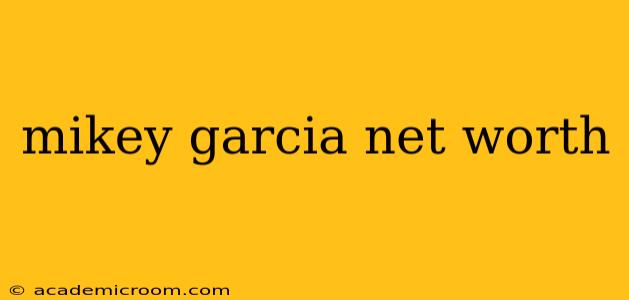 mikey garcia net worth