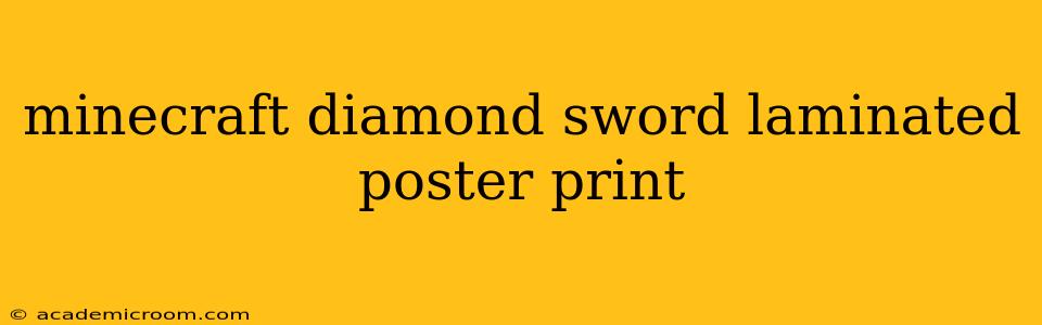 minecraft diamond sword laminated poster print