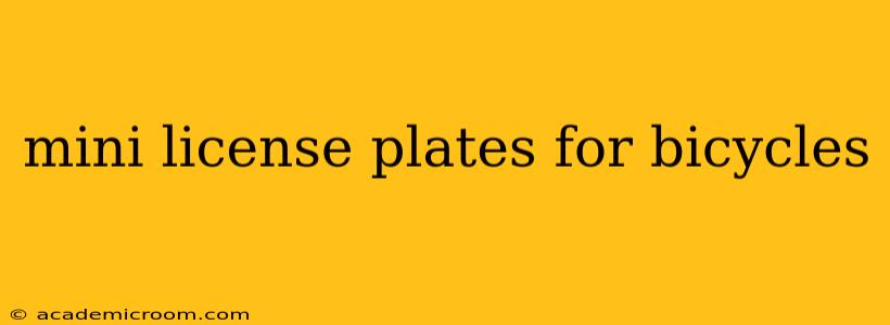 mini license plates for bicycles