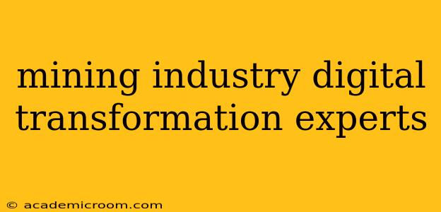 mining industry digital transformation experts