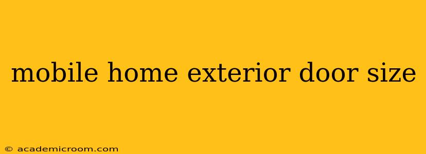 mobile home exterior door size