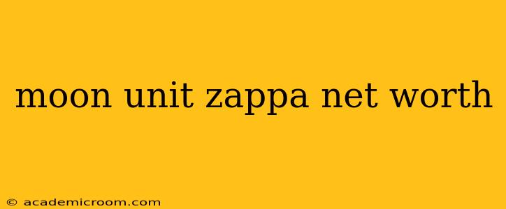 moon unit zappa net worth