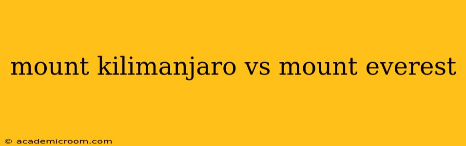 mount kilimanjaro vs mount everest
