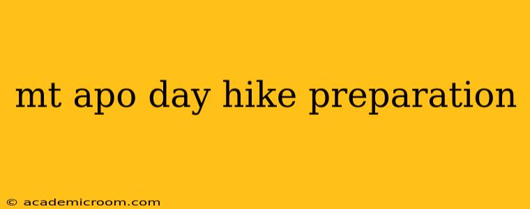 mt apo day hike preparation