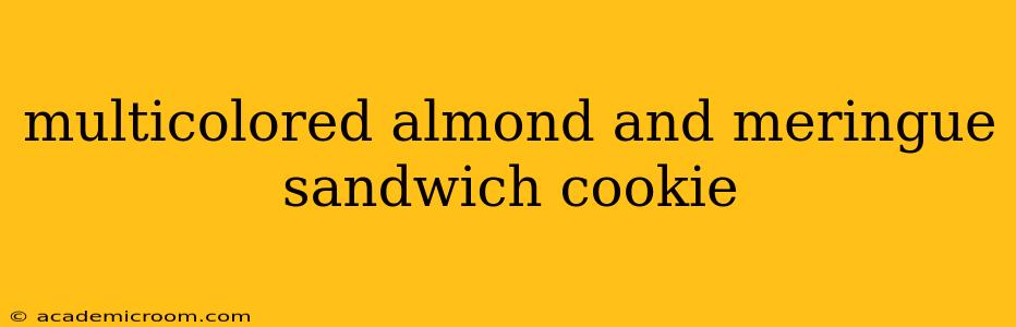 multicolored almond and meringue sandwich cookie