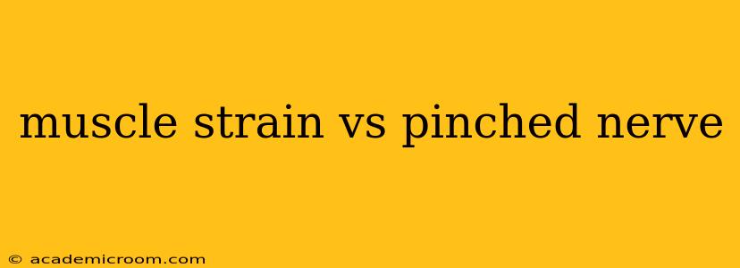 muscle strain vs pinched nerve