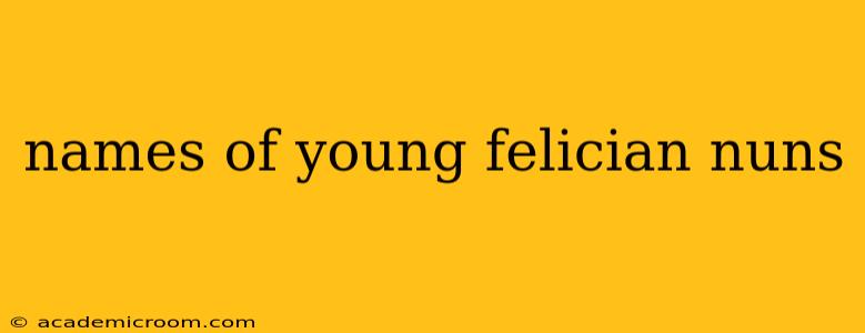 names of young felician nuns