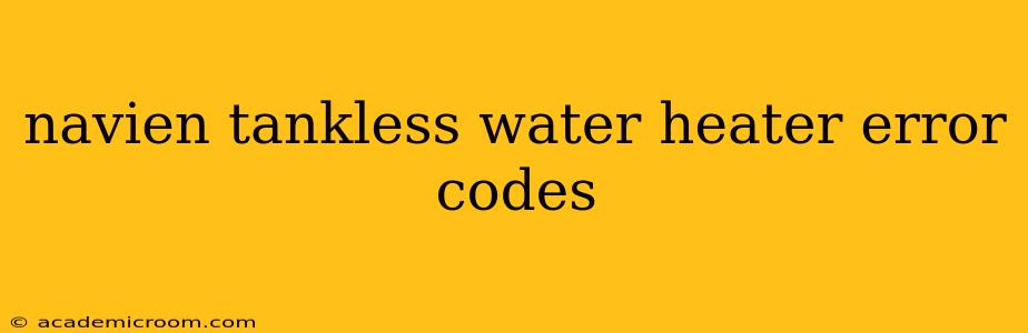 navien tankless water heater error codes