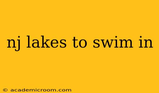 nj lakes to swim in