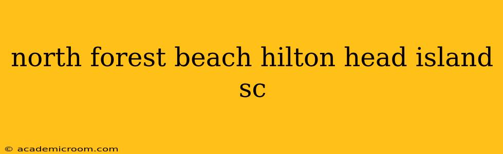 north forest beach hilton head island sc