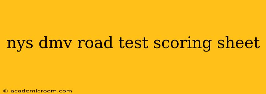 nys dmv road test scoring sheet