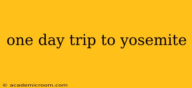 one day trip to yosemite