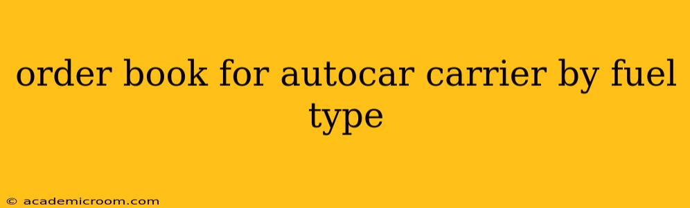 order book for autocar carrier by fuel type