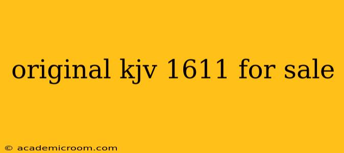 original kjv 1611 for sale