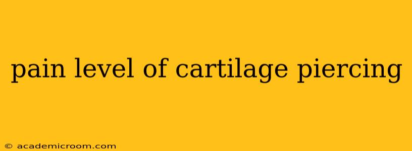 pain level of cartilage piercing