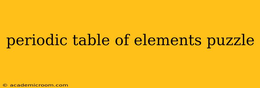 periodic table of elements puzzle