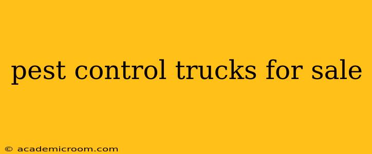 pest control trucks for sale