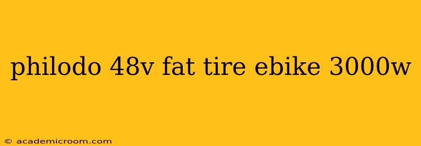 philodo 48v fat tire ebike 3000w