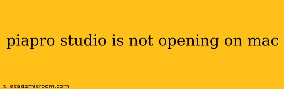piapro studio is not opening on mac
