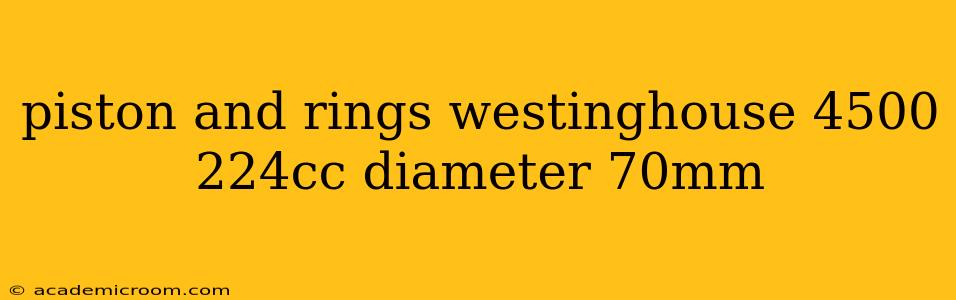 piston and rings westinghouse 4500 224cc diameter 70mm