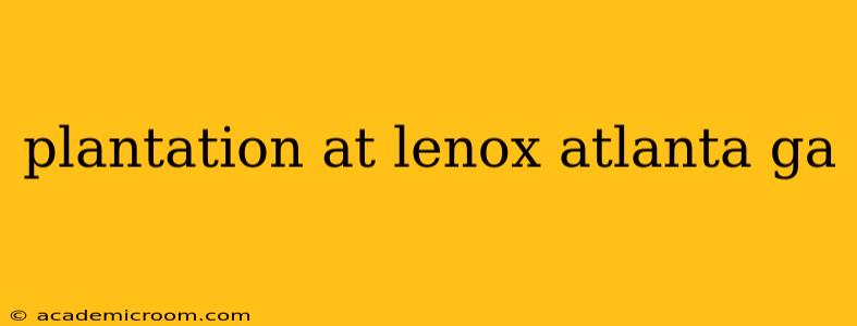 plantation at lenox atlanta ga