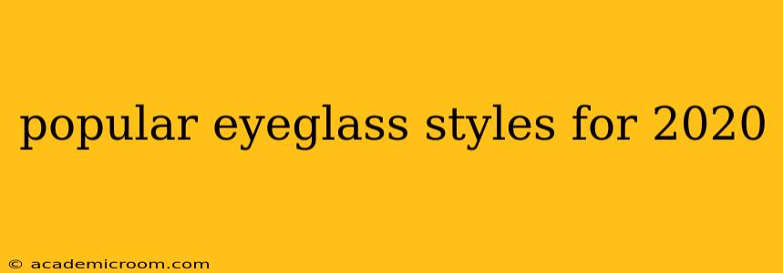 popular eyeglass styles for 2020
