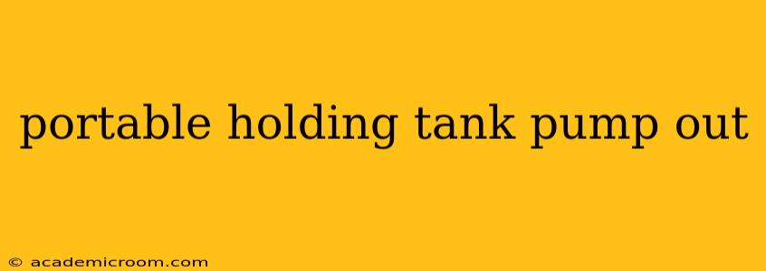 portable holding tank pump out