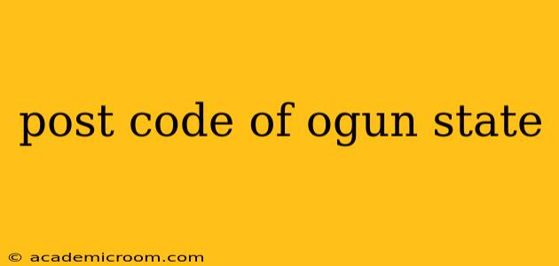 post code of ogun state