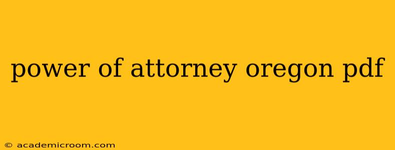 power of attorney oregon pdf
