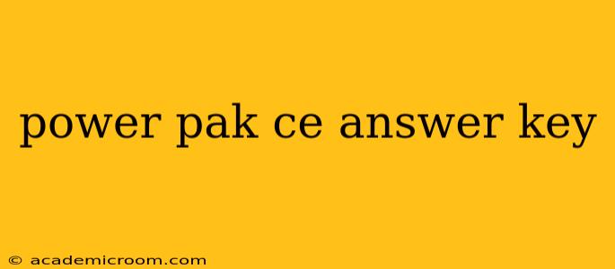 power pak ce answer key