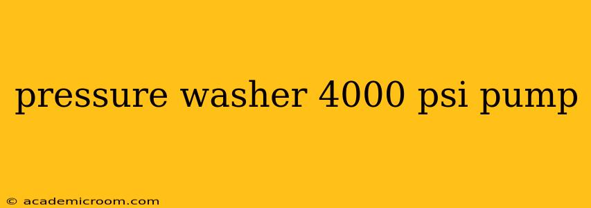 pressure washer 4000 psi pump