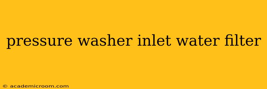 pressure washer inlet water filter