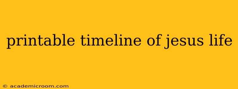 printable timeline of jesus life
