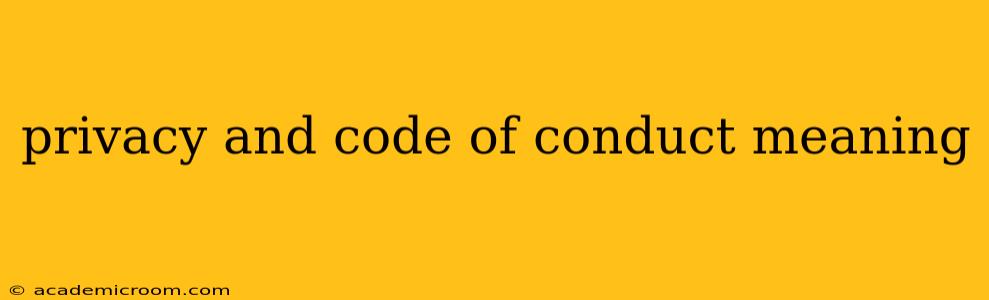 privacy and code of conduct meaning