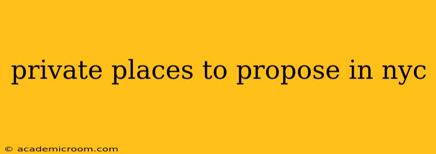 private places to propose in nyc