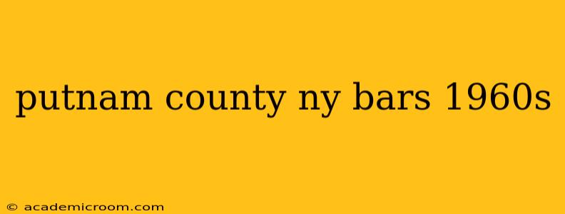 putnam county ny bars 1960s
