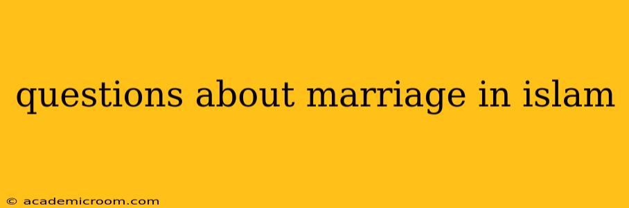 questions about marriage in islam