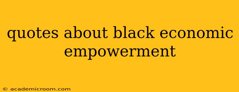 quotes about black economic empowerment