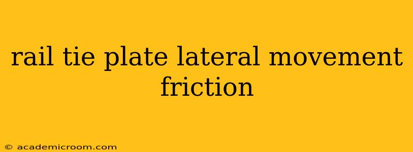 rail tie plate lateral movement friction