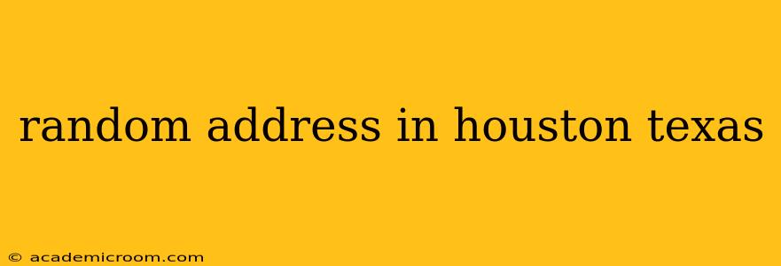 random address in houston texas