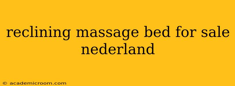 reclining massage bed for sale nederland