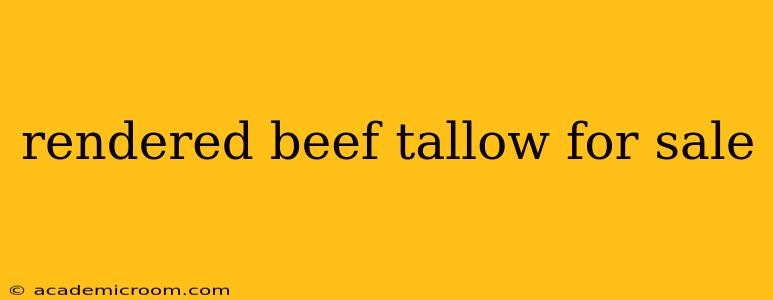 rendered beef tallow for sale